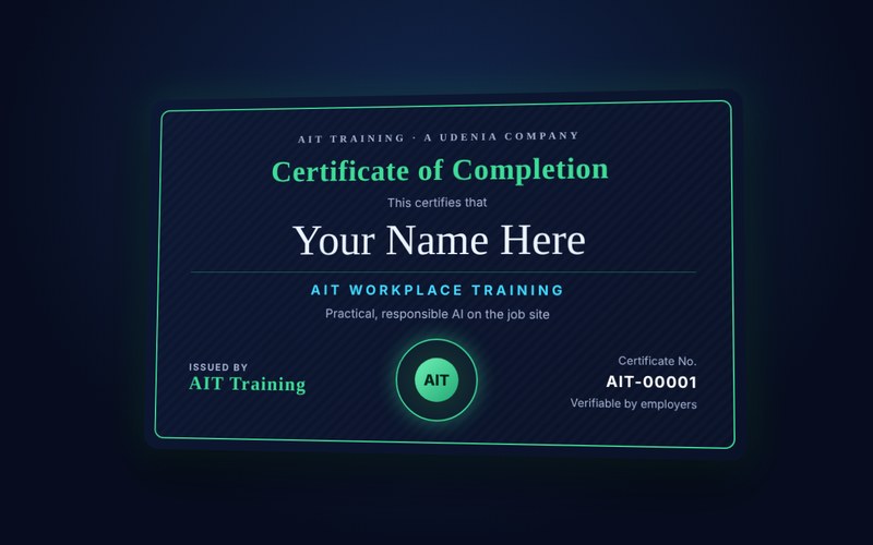 AIT Workplace Training certificate
