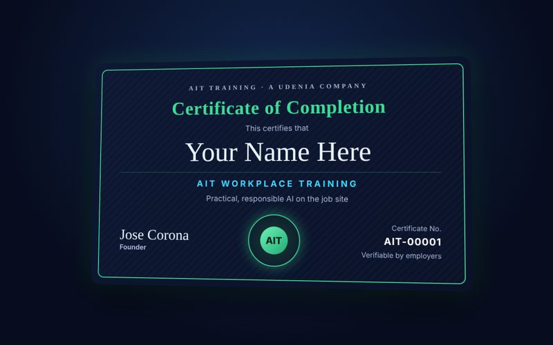 AIT Workplace Training certificate
