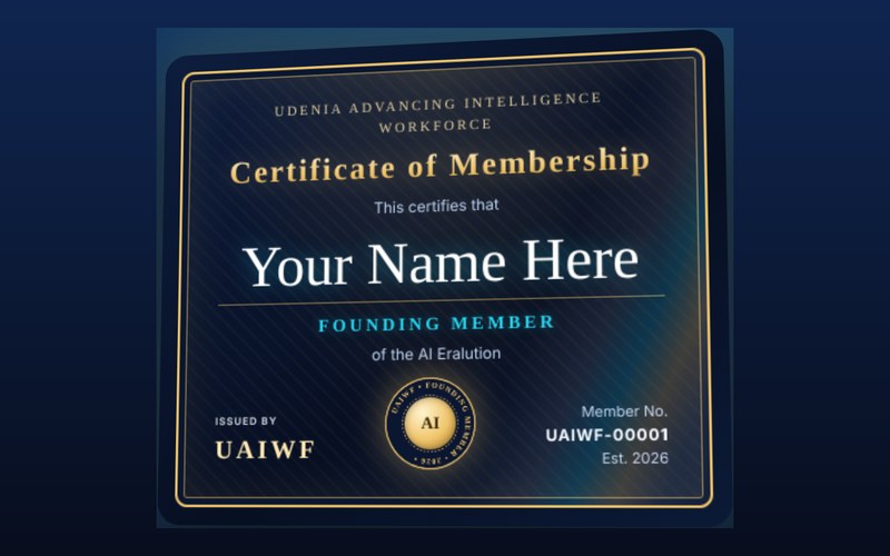 UAIWF founding member certificate