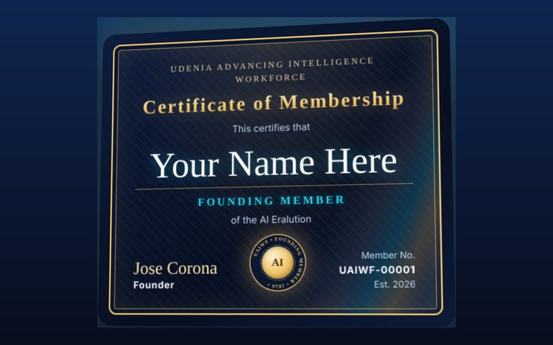 UAIWF founding member certificate