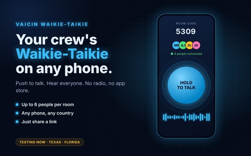 VAICIN Waikie-Taikie on a phone